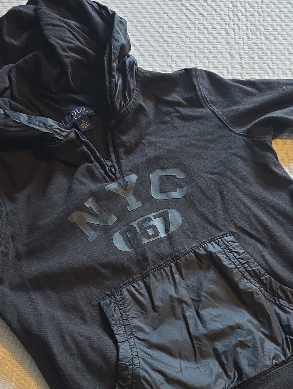 Polo by Ralph Lauren Black Hoodie with Blue Label